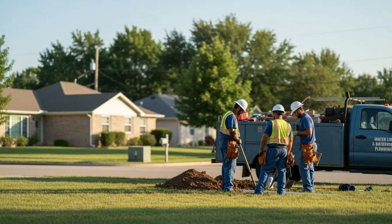 Residential water line and bathroom plumbing service in Flat Rock, OH